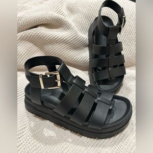 NEXT Platform sandals flat 2inch platform black size 7 US/37.5 EU